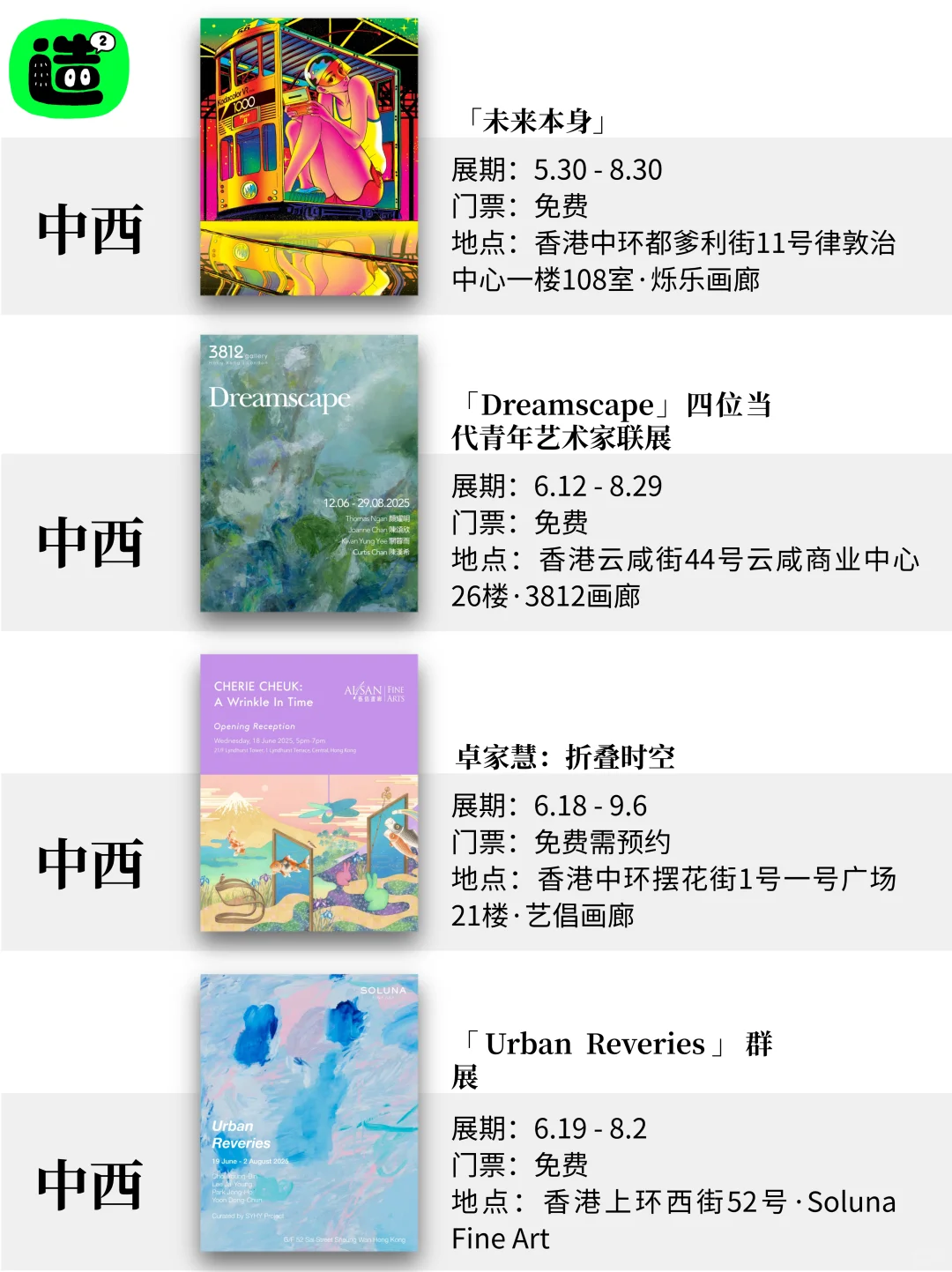 八月香港看展指南！精选54个！好多免费新展