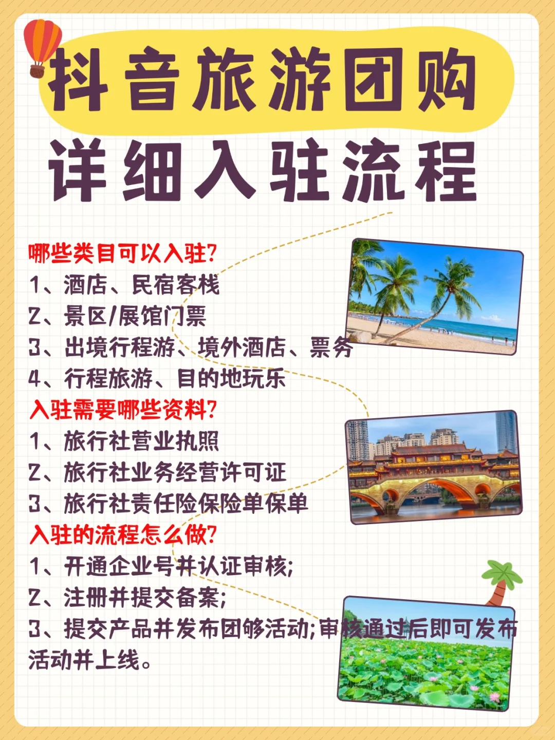 抖音旅行社团购怎么入驻？入驻流程是什么？