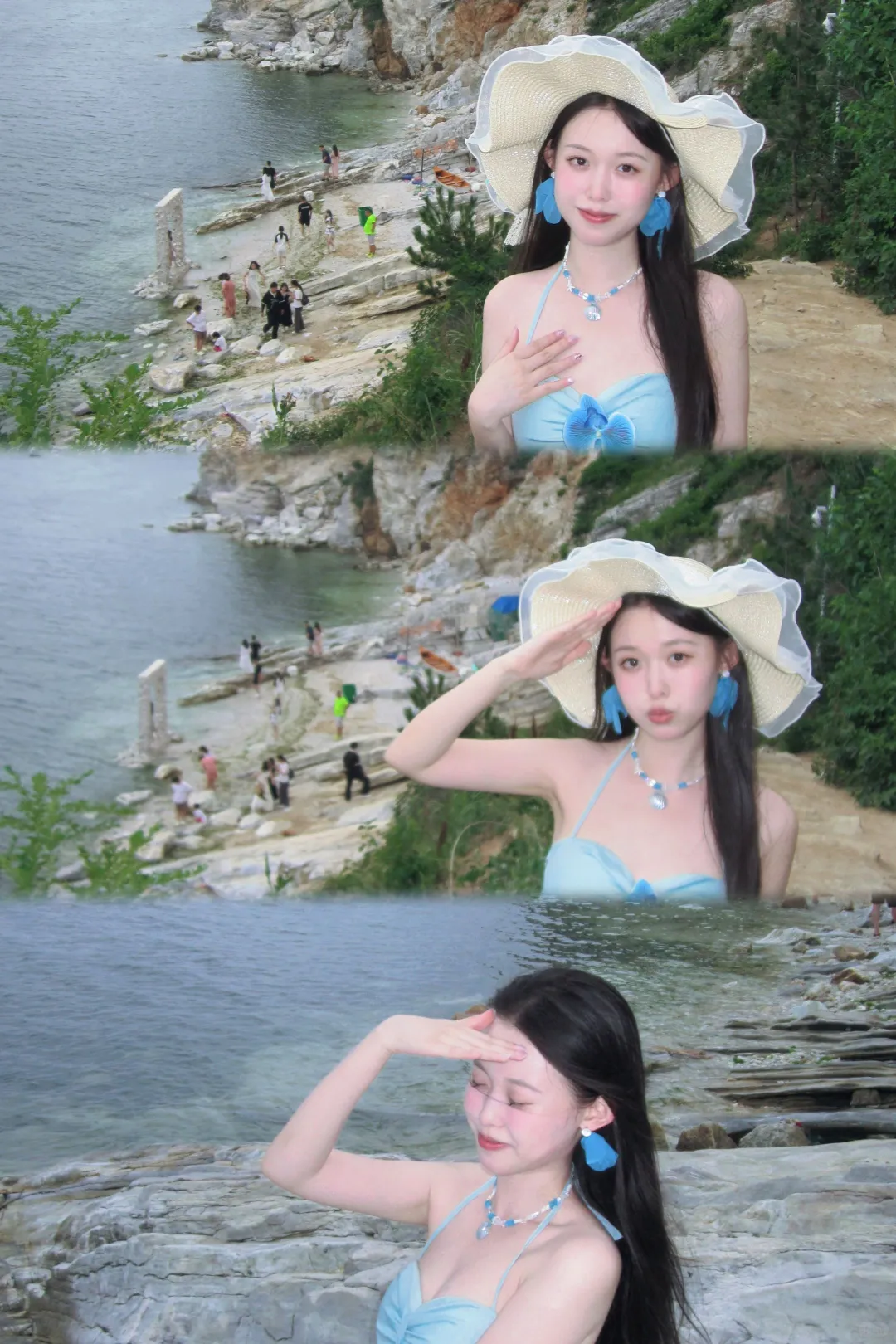 方圆脸女孩海边出片技巧