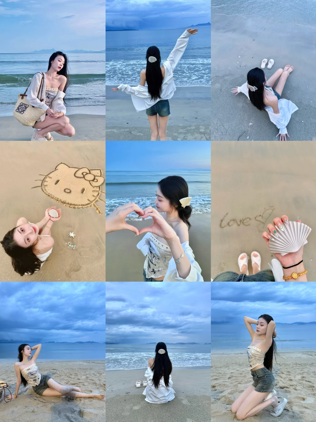存一些在海滩边的拍照姿势?⋆｡♡˚ ༘ ? ?