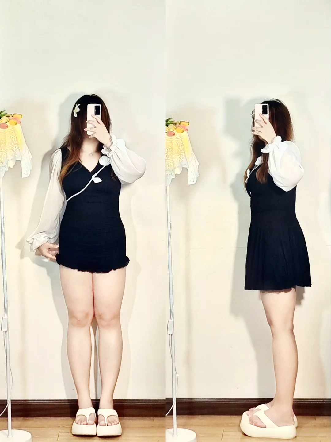 140斤大码穿搭｜肉肉女孩甜美风泳衣分享