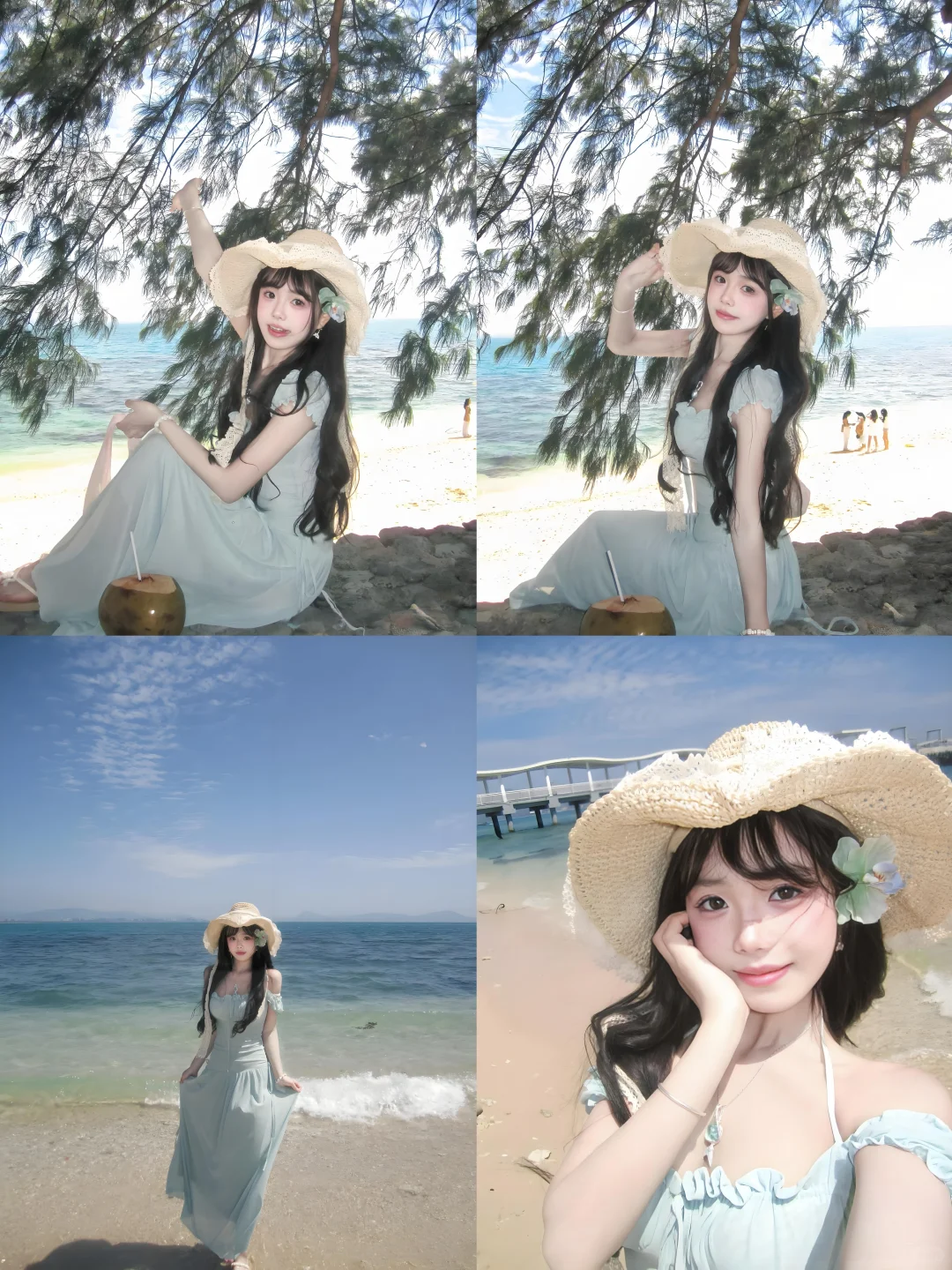 帮普通人存一些海边沙滩拍照姿势?