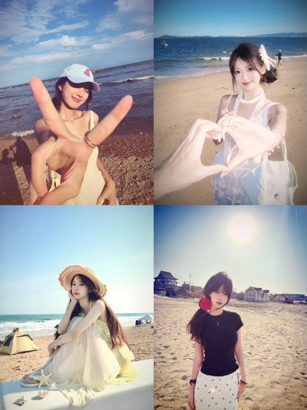 提前预习!!!古早感海边拍照姿势?