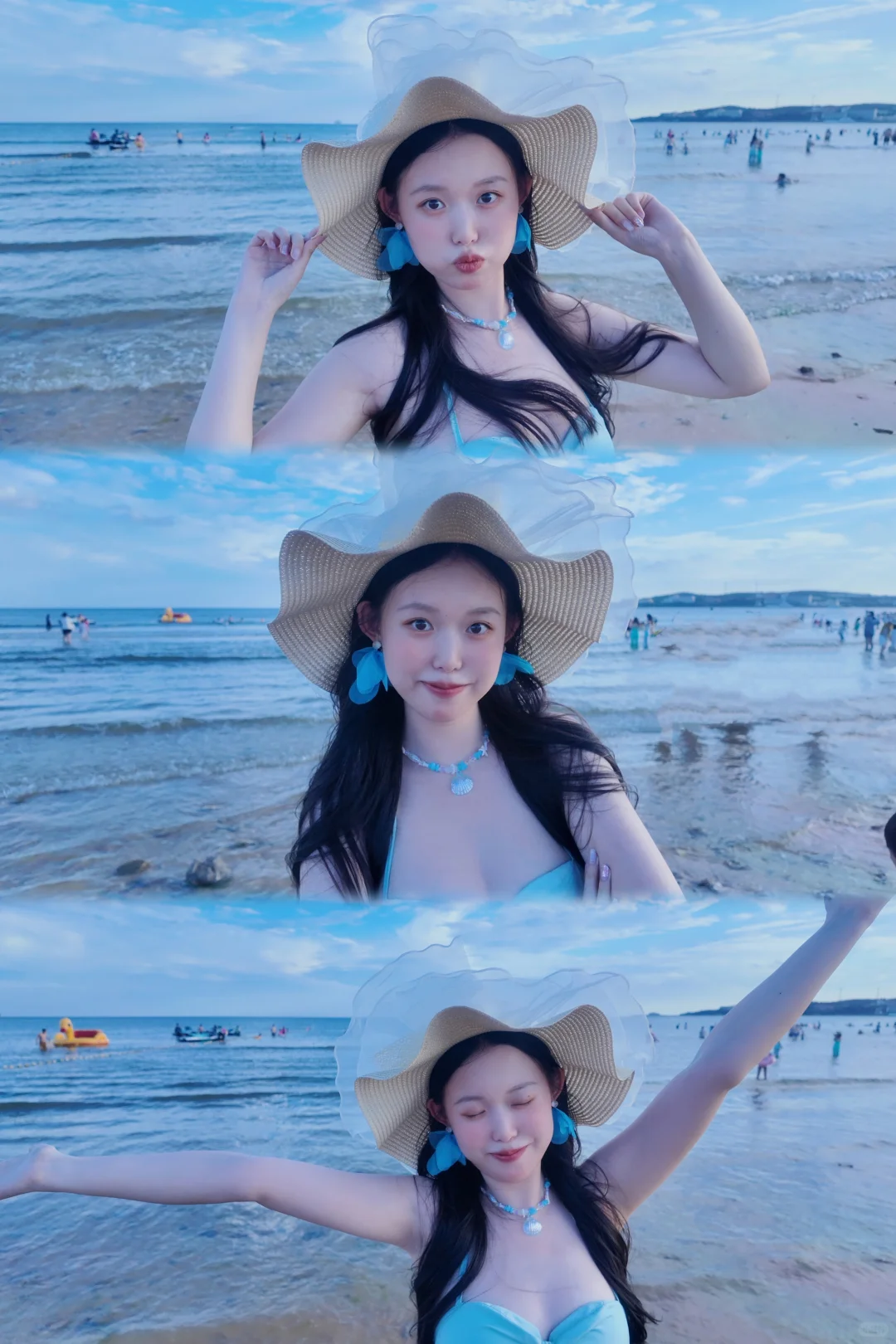 方圆脸女孩海边出片技巧