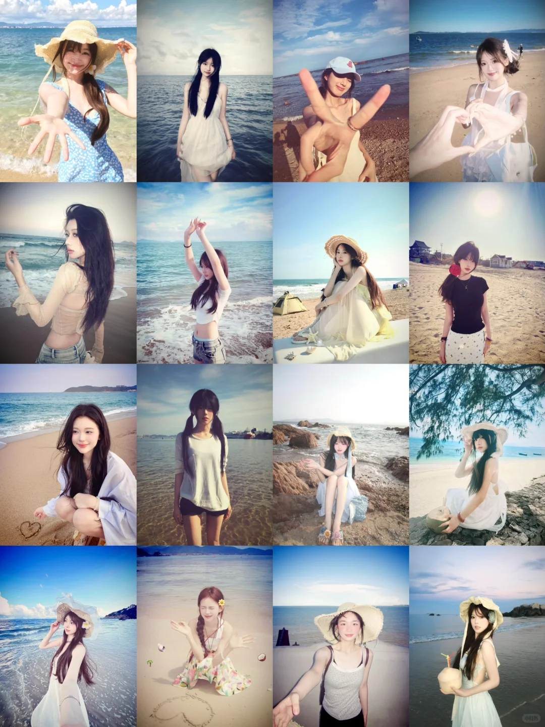 提前预习!!!古早感海边拍照姿势?