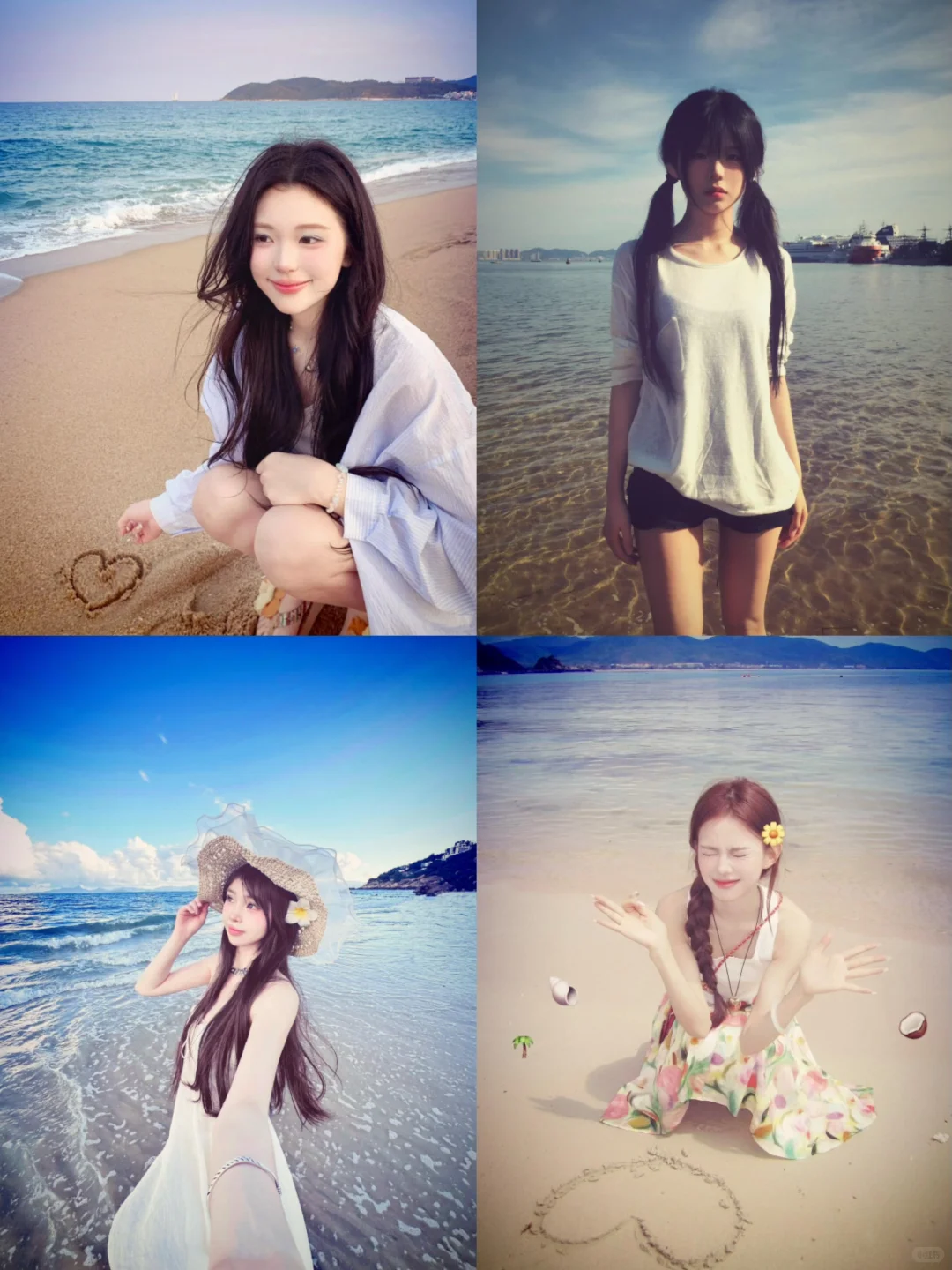 提前预习!!!古早感海边拍照姿势?