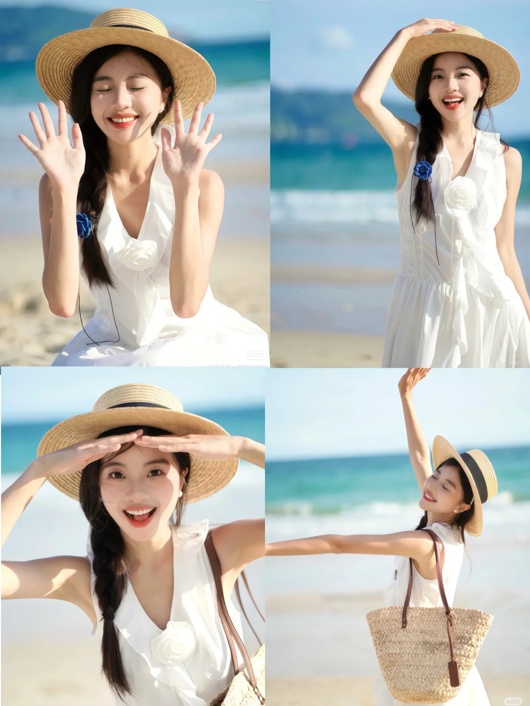 海边草帽丑爆了