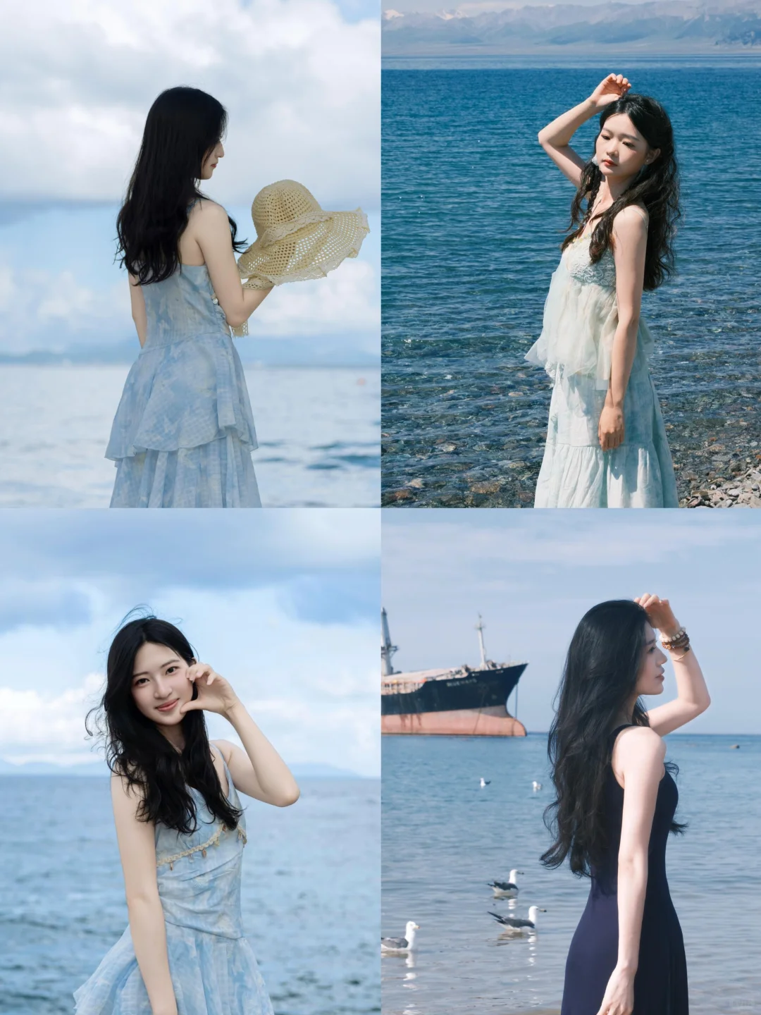 存一些海边拍照姿势?！
