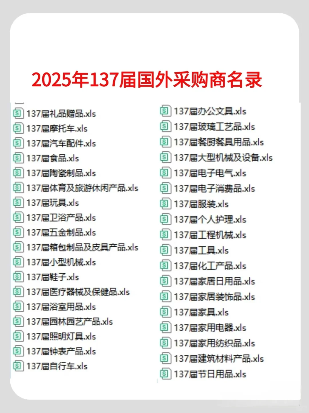 137届广交会3.1万名录+境外采购商名录大全
