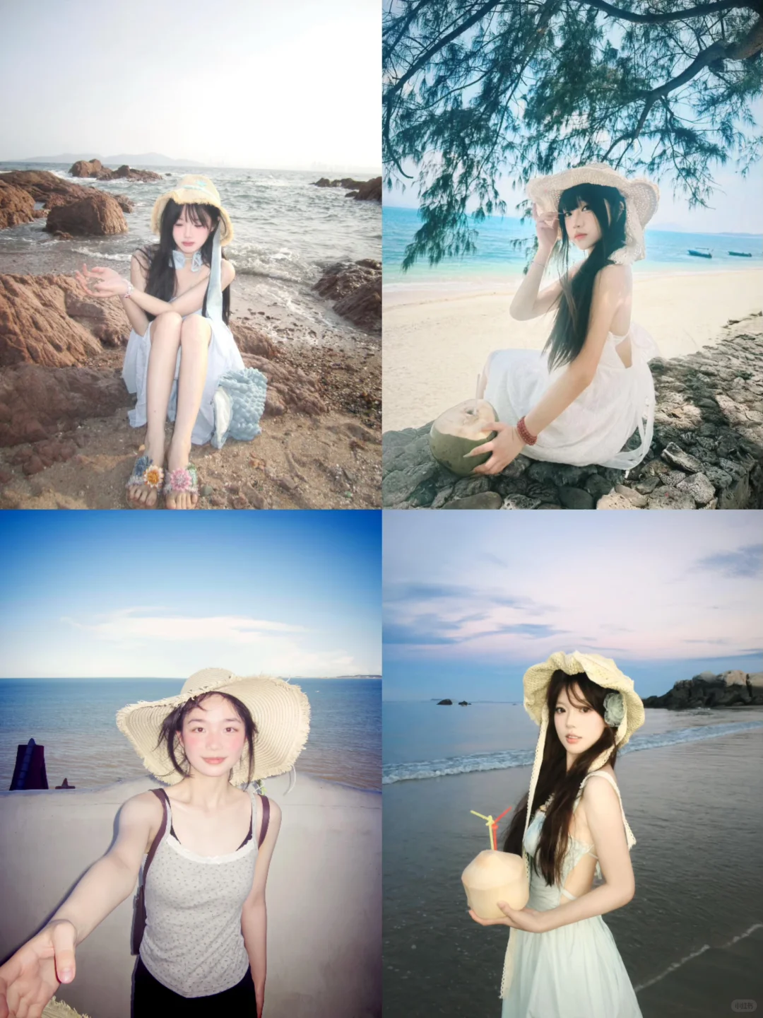 提前预习!!!古早感海边拍照姿势?