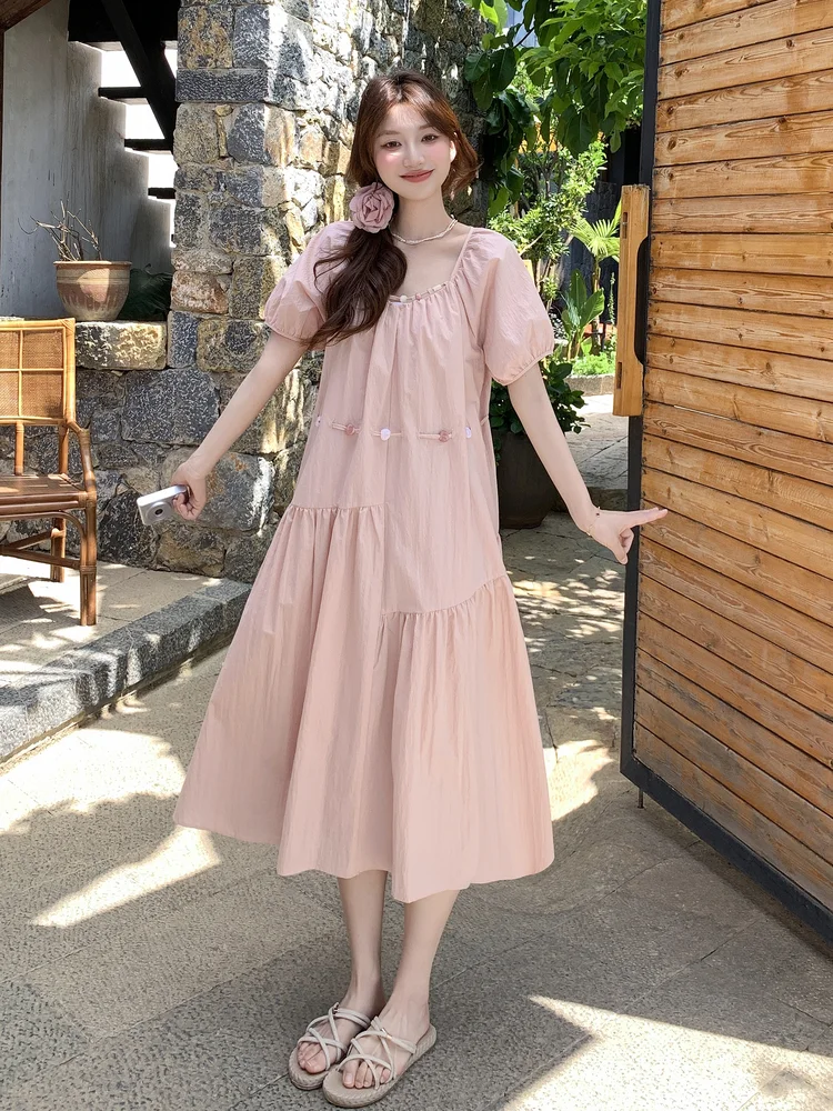 ✨粉色连衣裙|海边温柔甜妹穿搭夏日度假☀