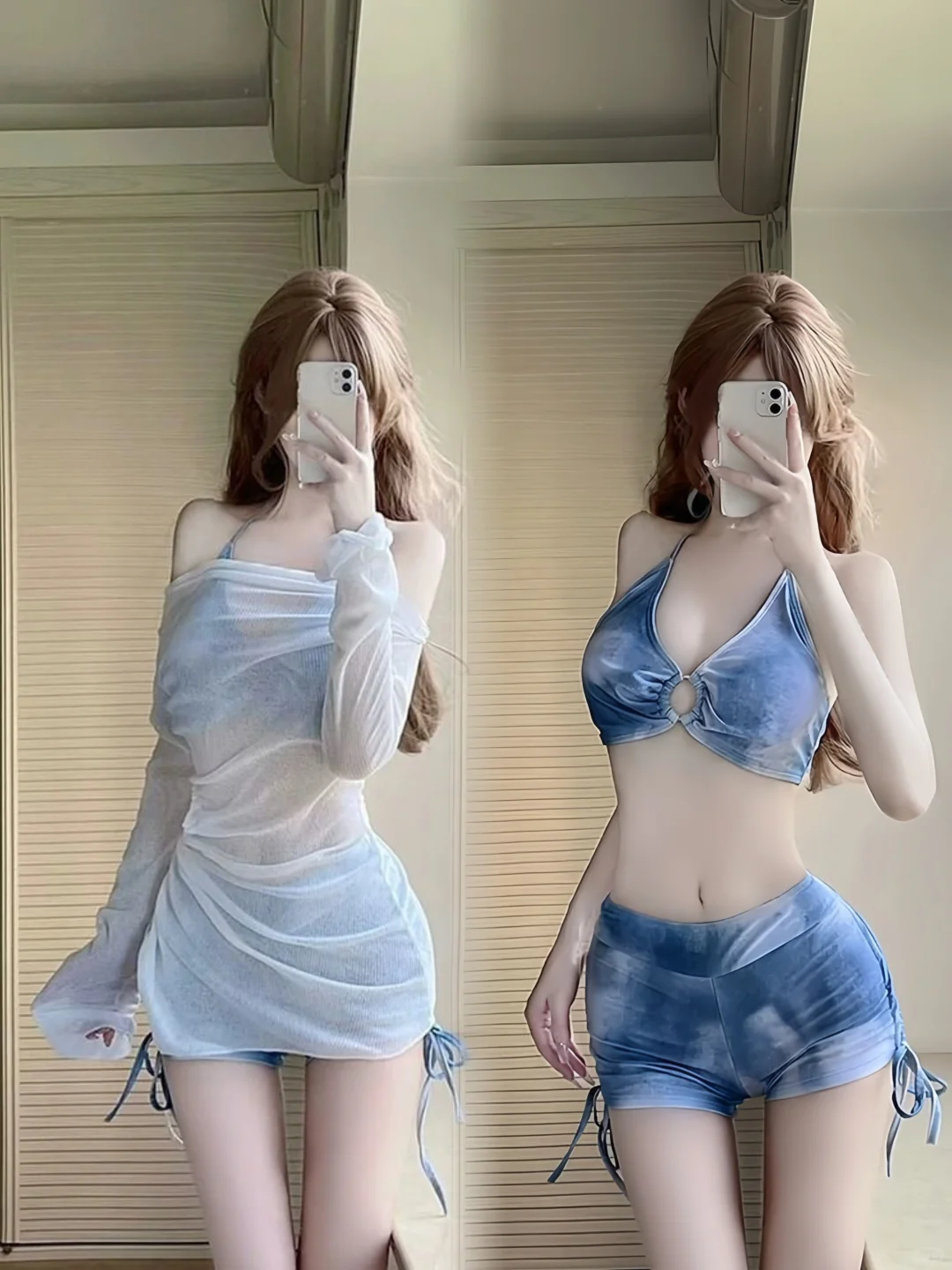 纯欲风泳衣分享 | 蓝色系扎染泳衣?