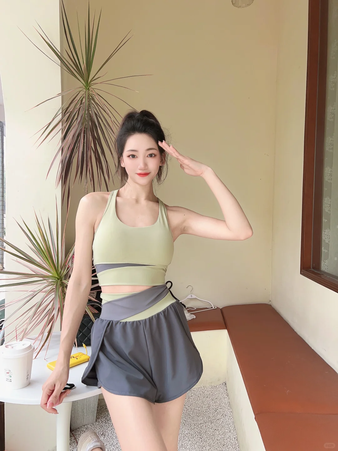 ?是可可爱爱的粉色瑜伽服呀～49?买了一套！