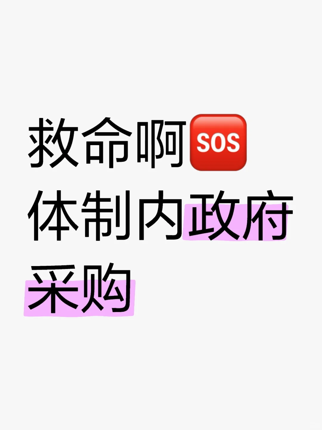 救命啊?体制内政府采购