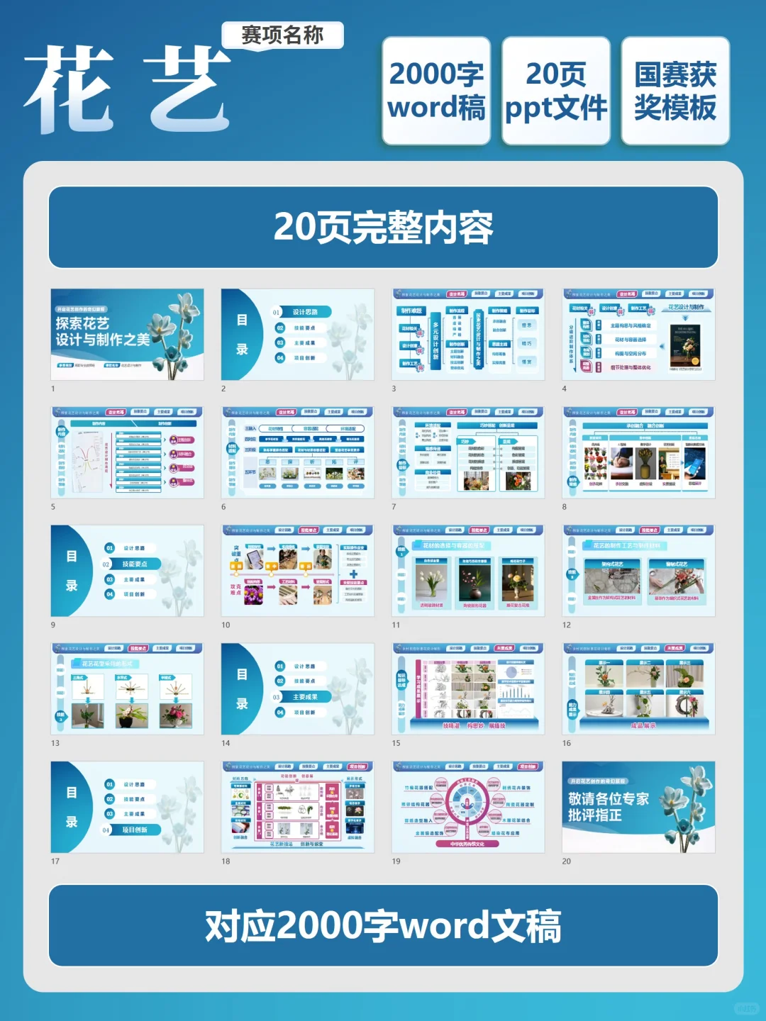 职业技能大赛｜? 花艺组 高职汇报指南！