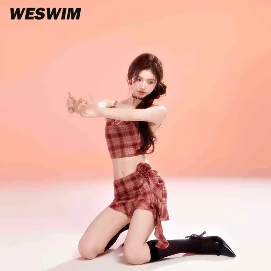 泳衣女泡温泉分体套装✨复古仙气超显瘦