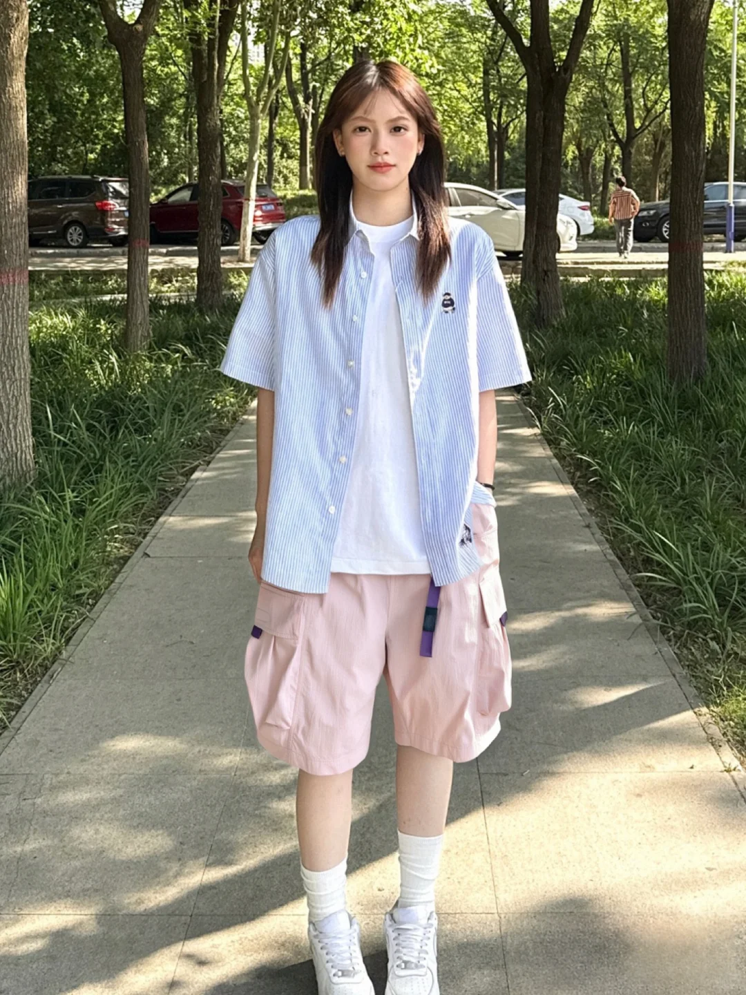 男女同款工装短裤!海边穿搭太飒了?