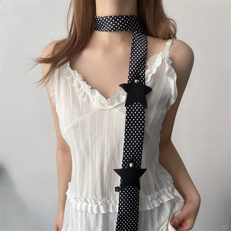 ☀️千禧辣妹风，黑白波点系领带，超A！