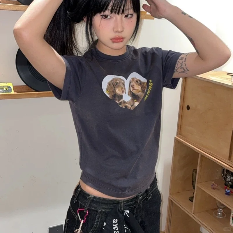 美式复古辣妹T恤✨夏日甜酷出街必备