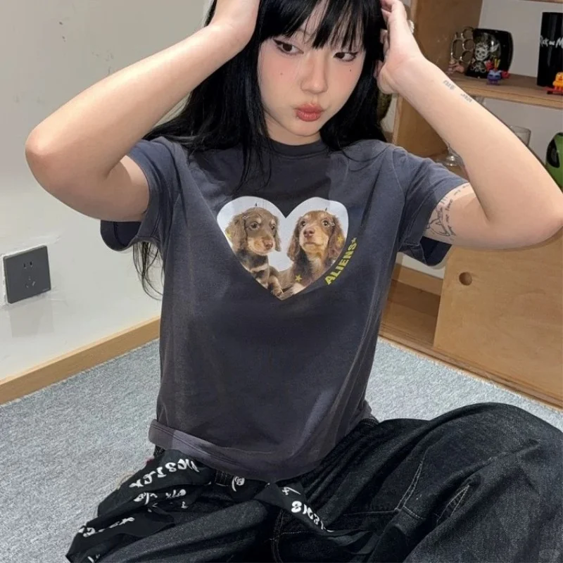 美式复古辣妹T恤✨夏日甜酷出街必备