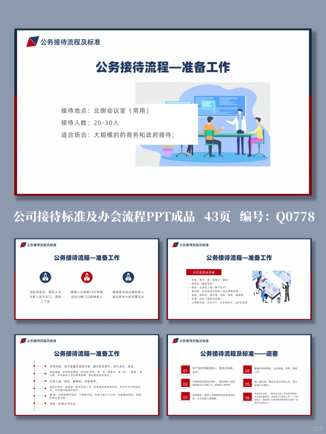 内容齐全公司接待标准及办会流程PPT成品