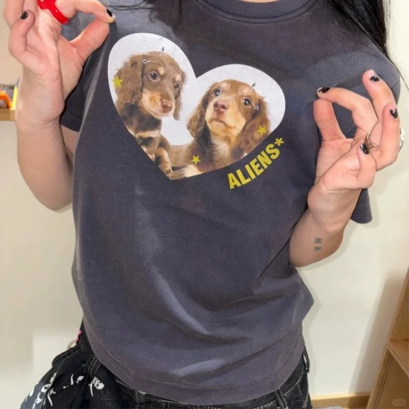 美式复古辣妹T恤✨夏日甜酷出街必备