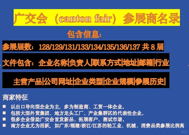 广交会参展商128-137届名录介绍