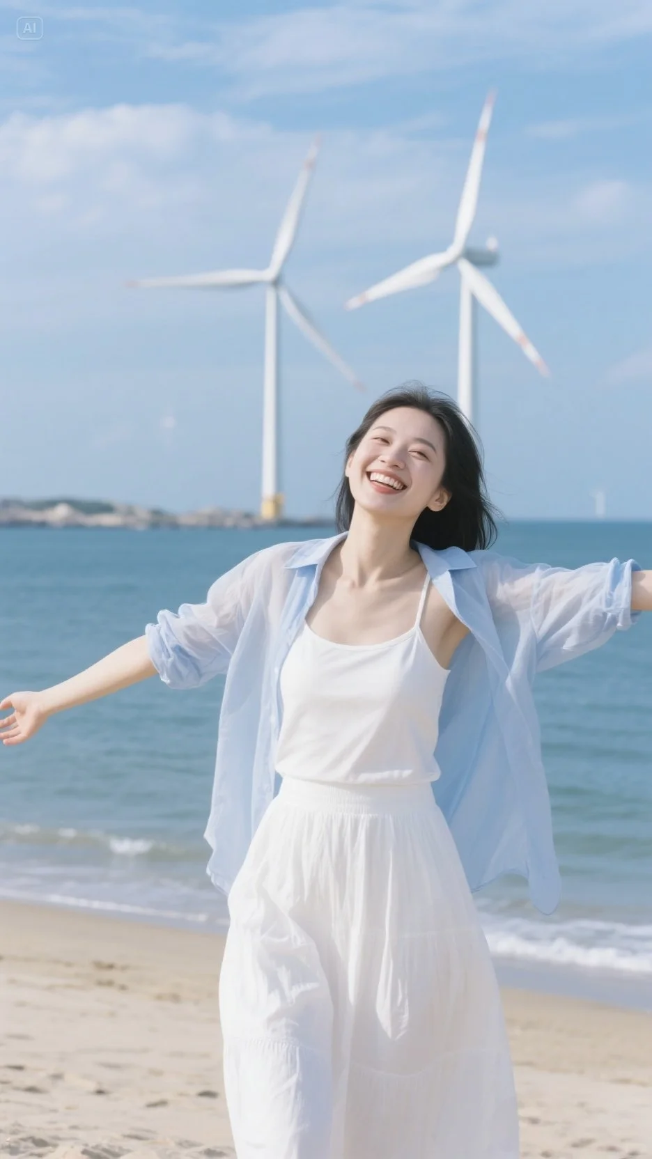 海边的风是自由的，自由的风里有我