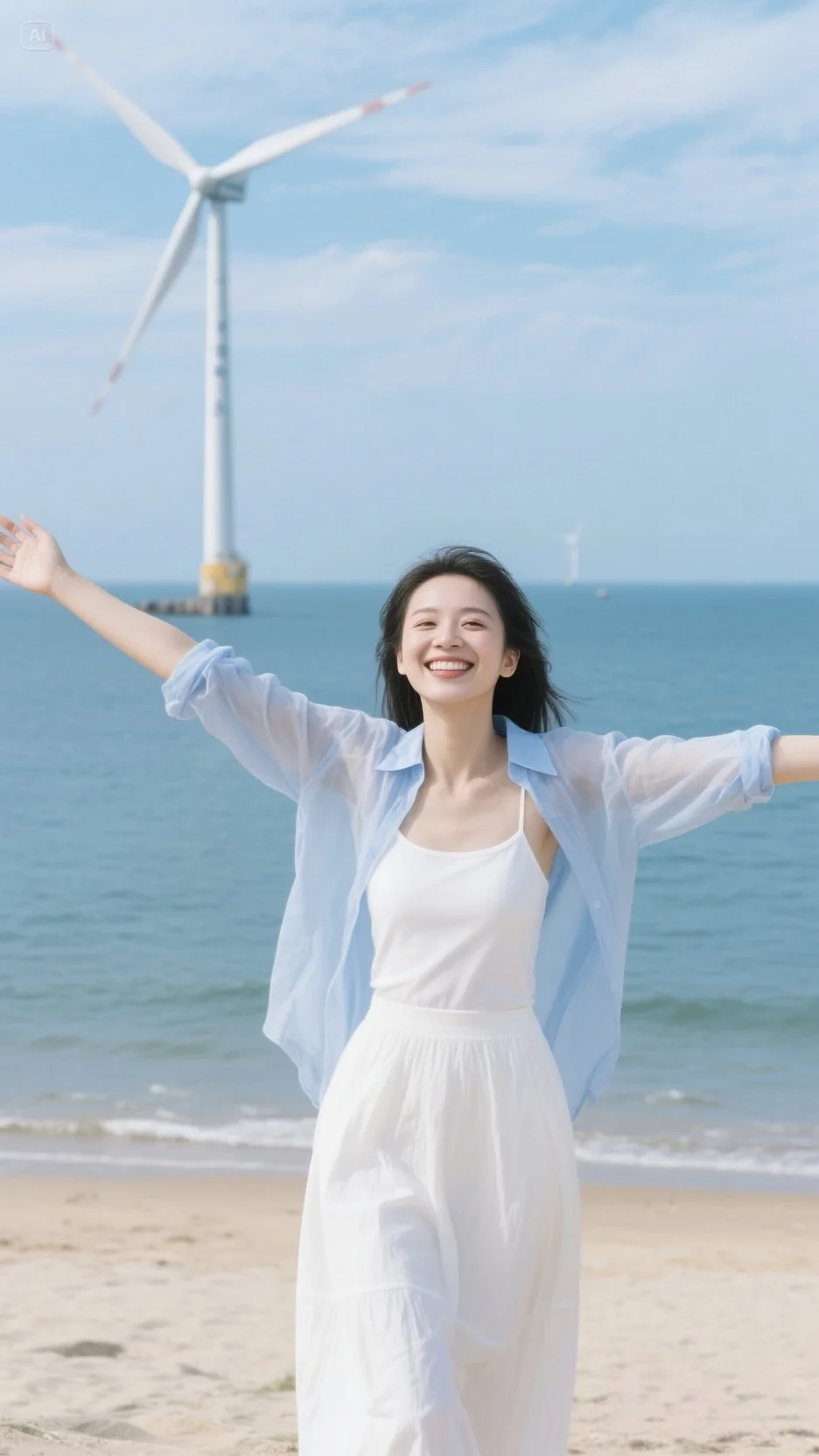 海边的风是自由的，自由的风里有我