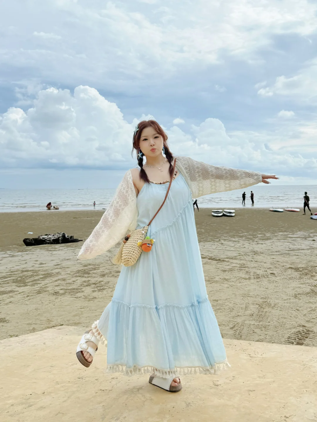 153cm/135斤live 微胖小个子的海边穿搭?️