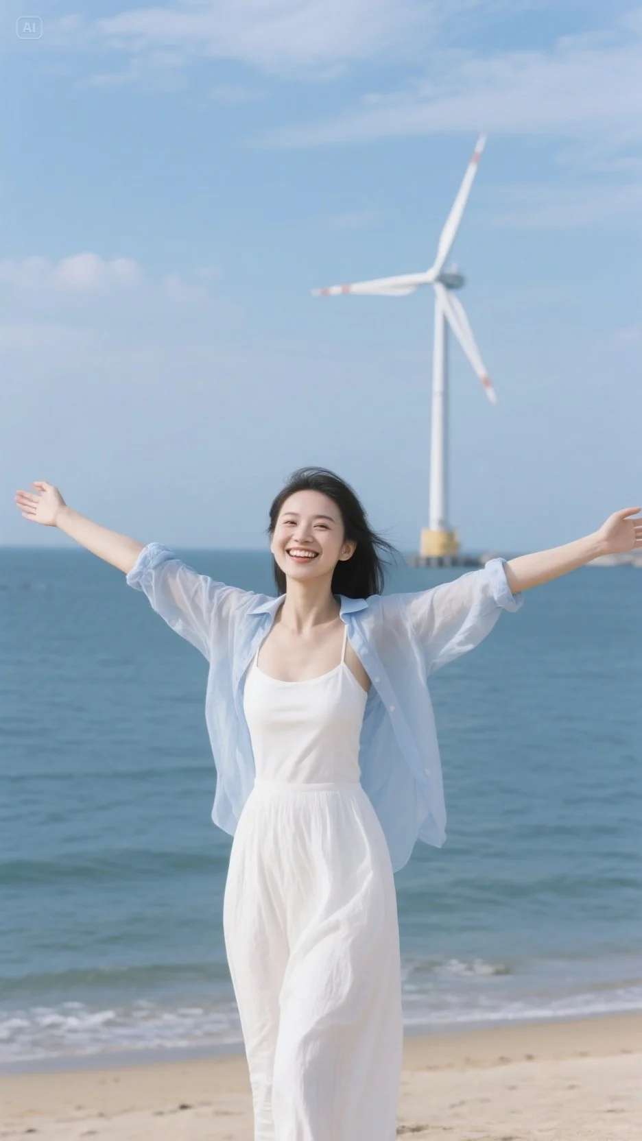 海边的风是自由的，自由的风里有我