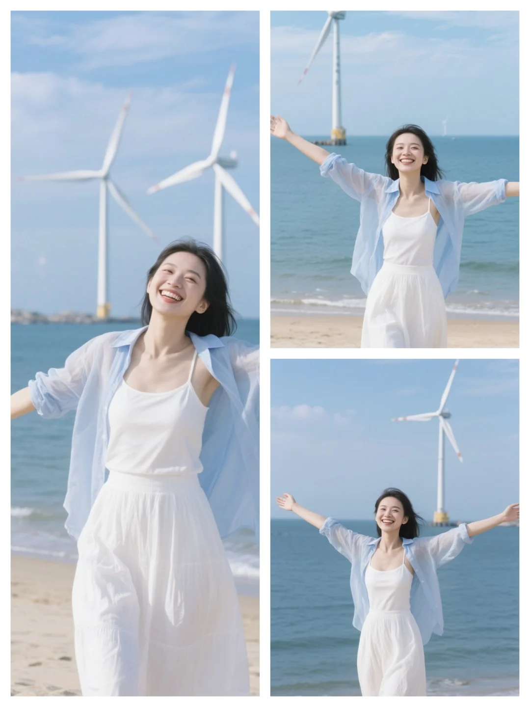 海边的风是自由的，自由的风里有我