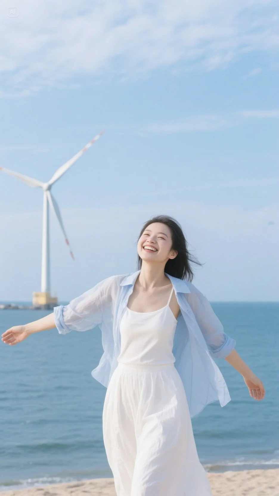 海边的风是自由的，自由的风里有我