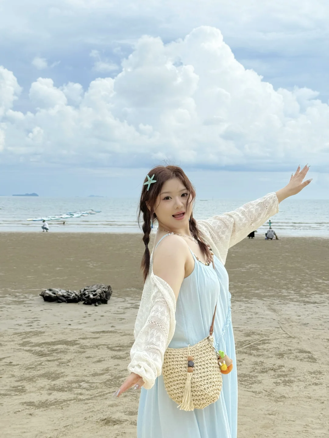 153cm/135斤live 微胖小个子的海边穿搭?️