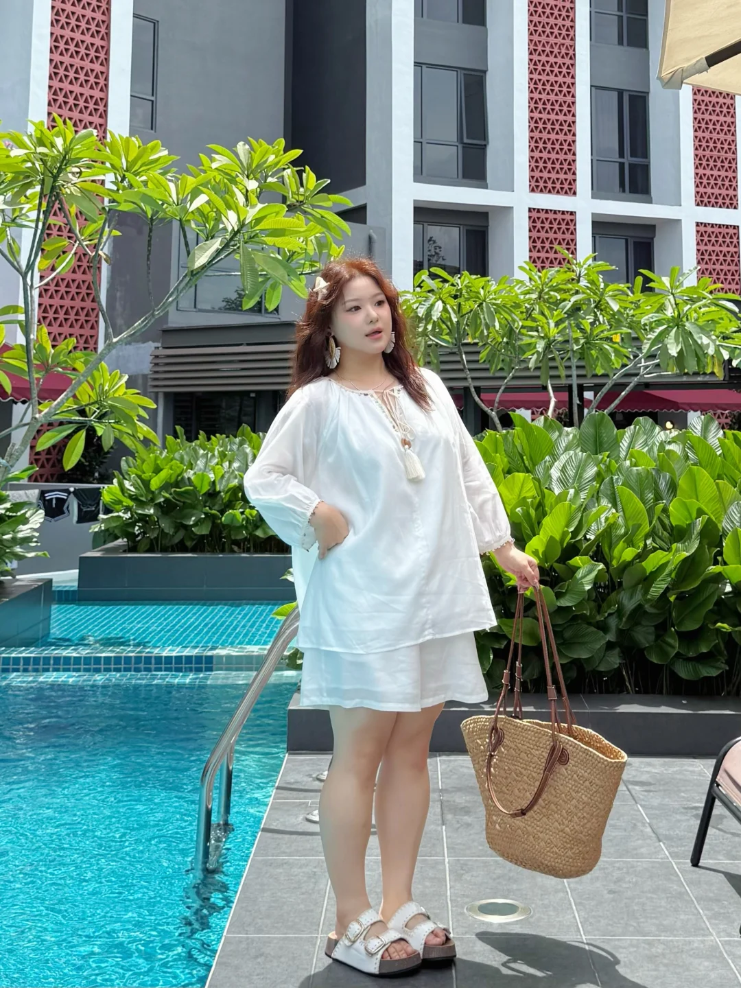 153cm/135斤live 微胖小个子的海边穿搭?️