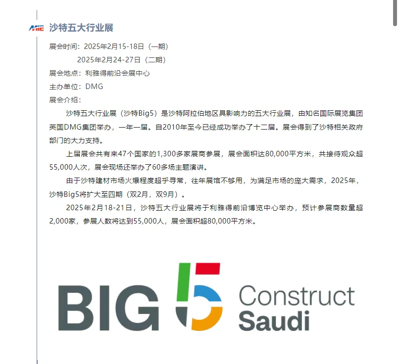 ?中东BIG5五大行业权威揭秘!外贸人必看