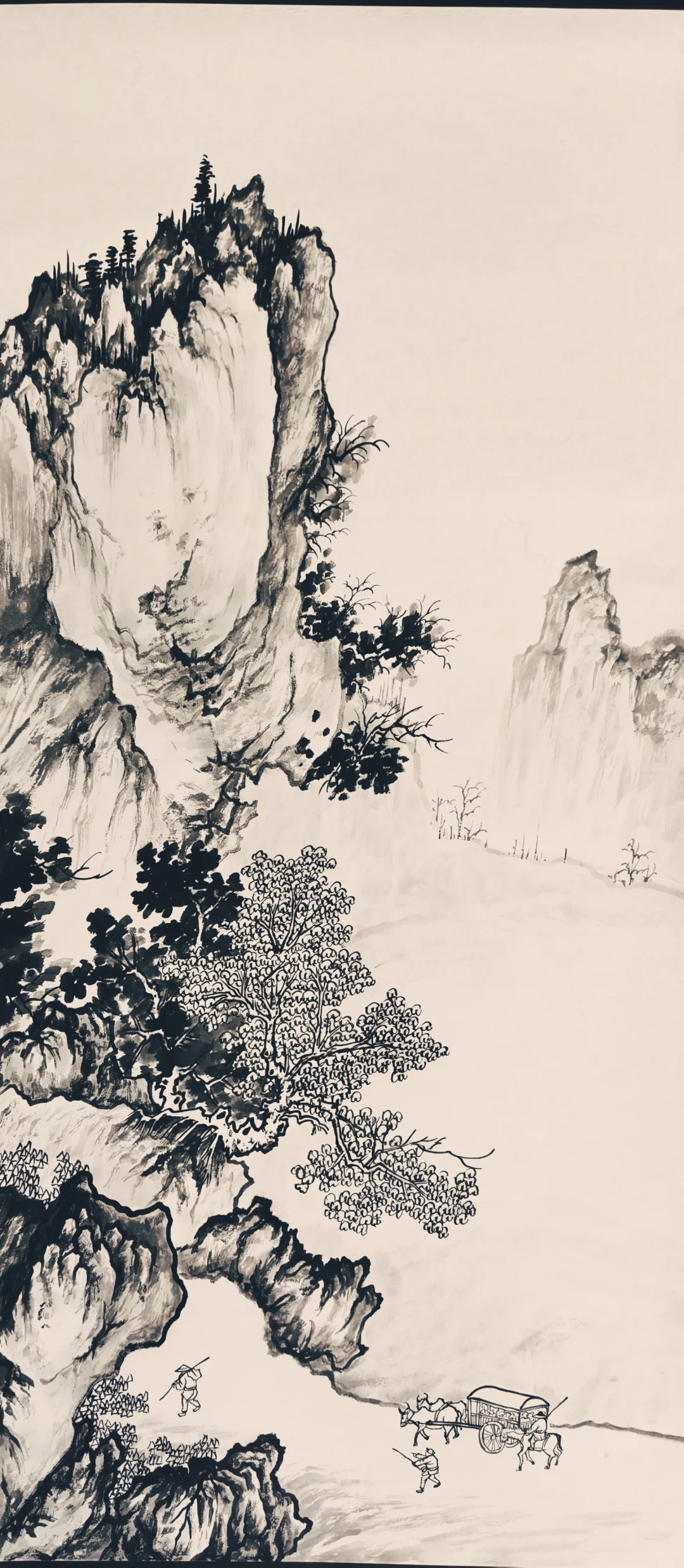 临摹陈少梅—《秋山行旅》