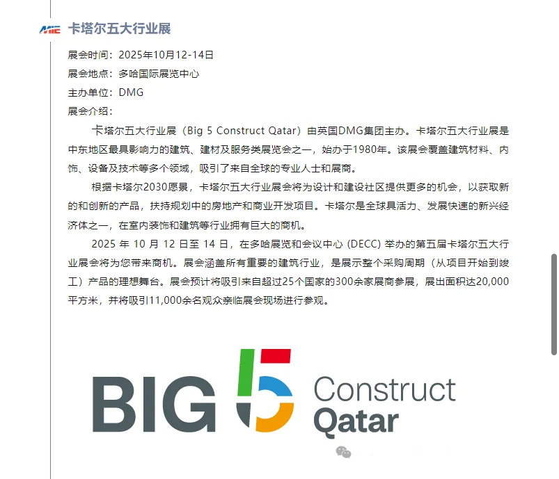 ?中东BIG5五大行业权威揭秘!外贸人必看
