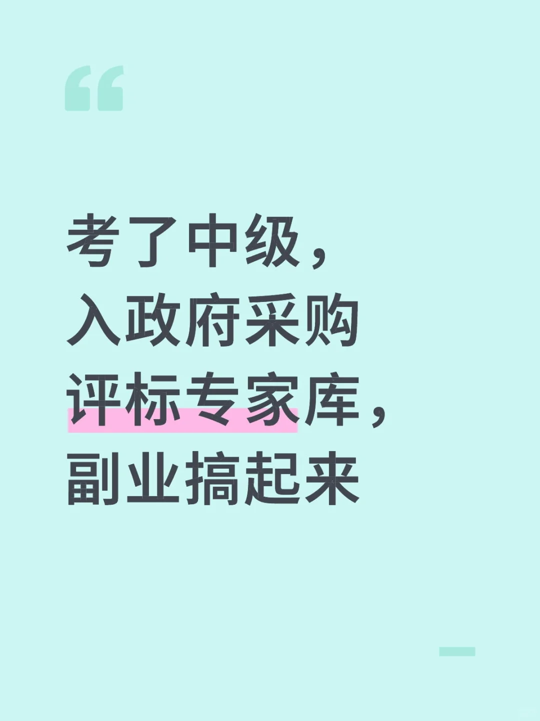 考了中级入政府采购评标专家库,副业搞起