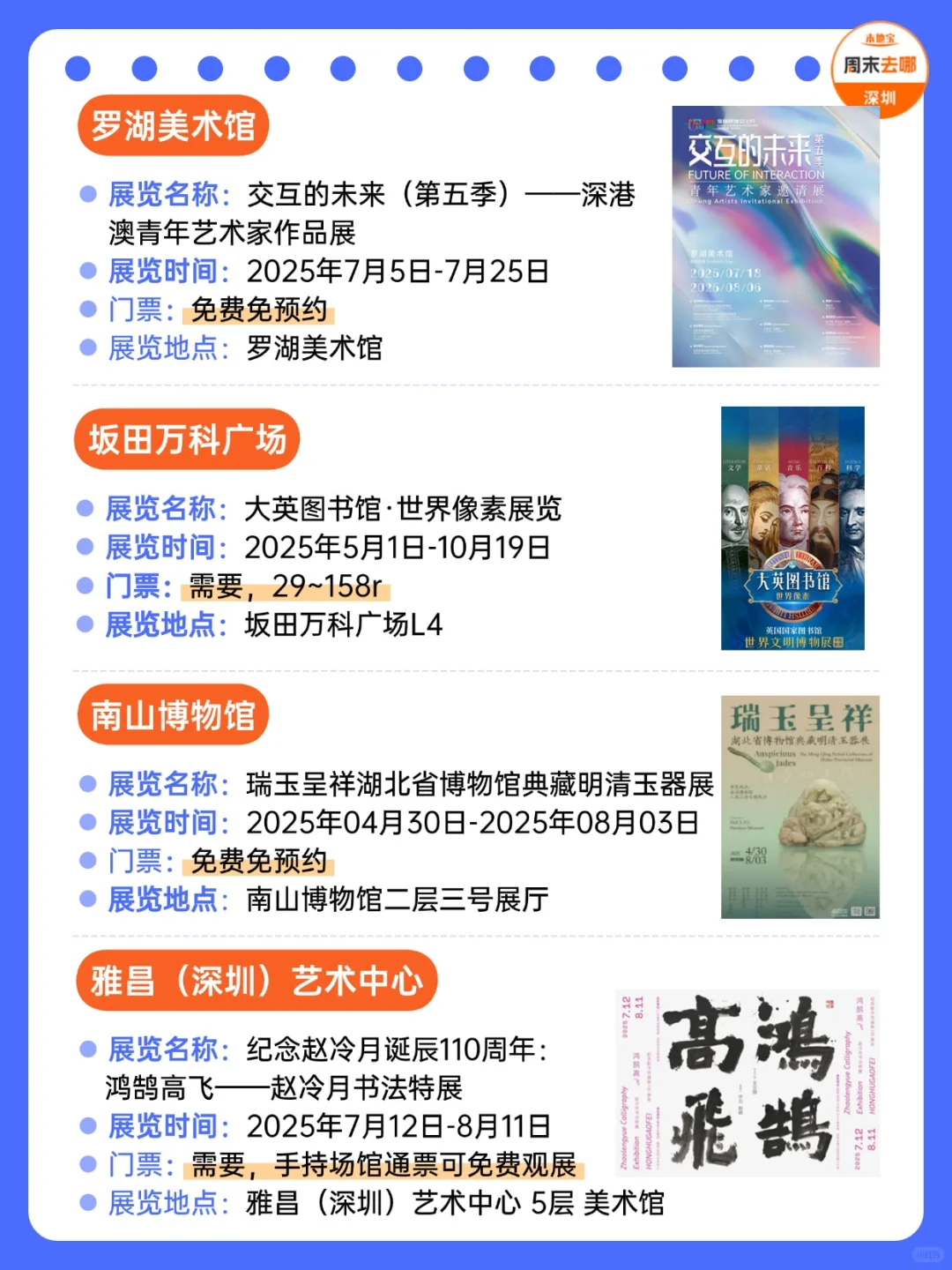 深圳8月展览推荐‼️汇总71个!好多免费!