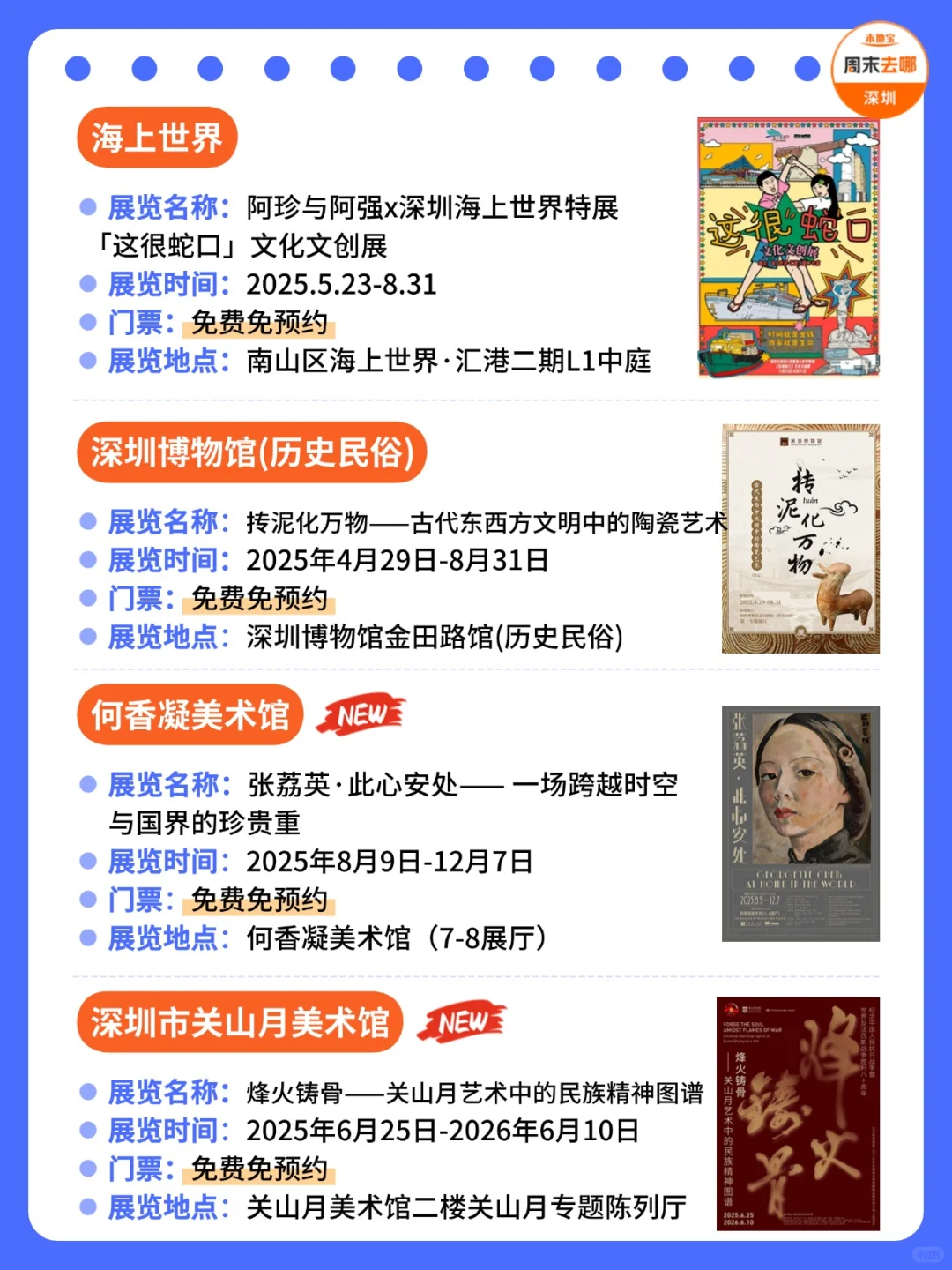深圳8月展览推荐‼️汇总71个!好多免费!