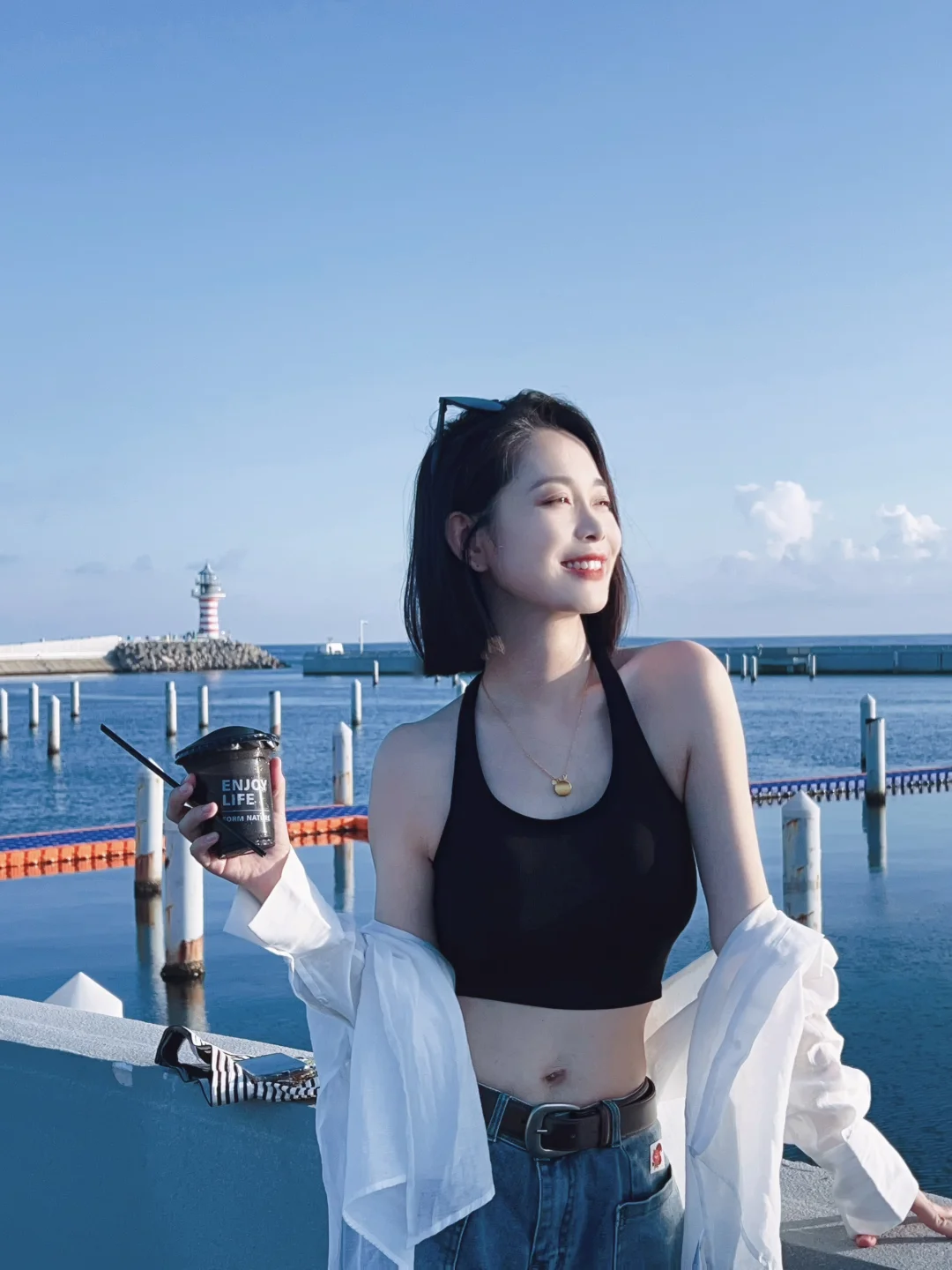在海边吹海风吹到晚霞?