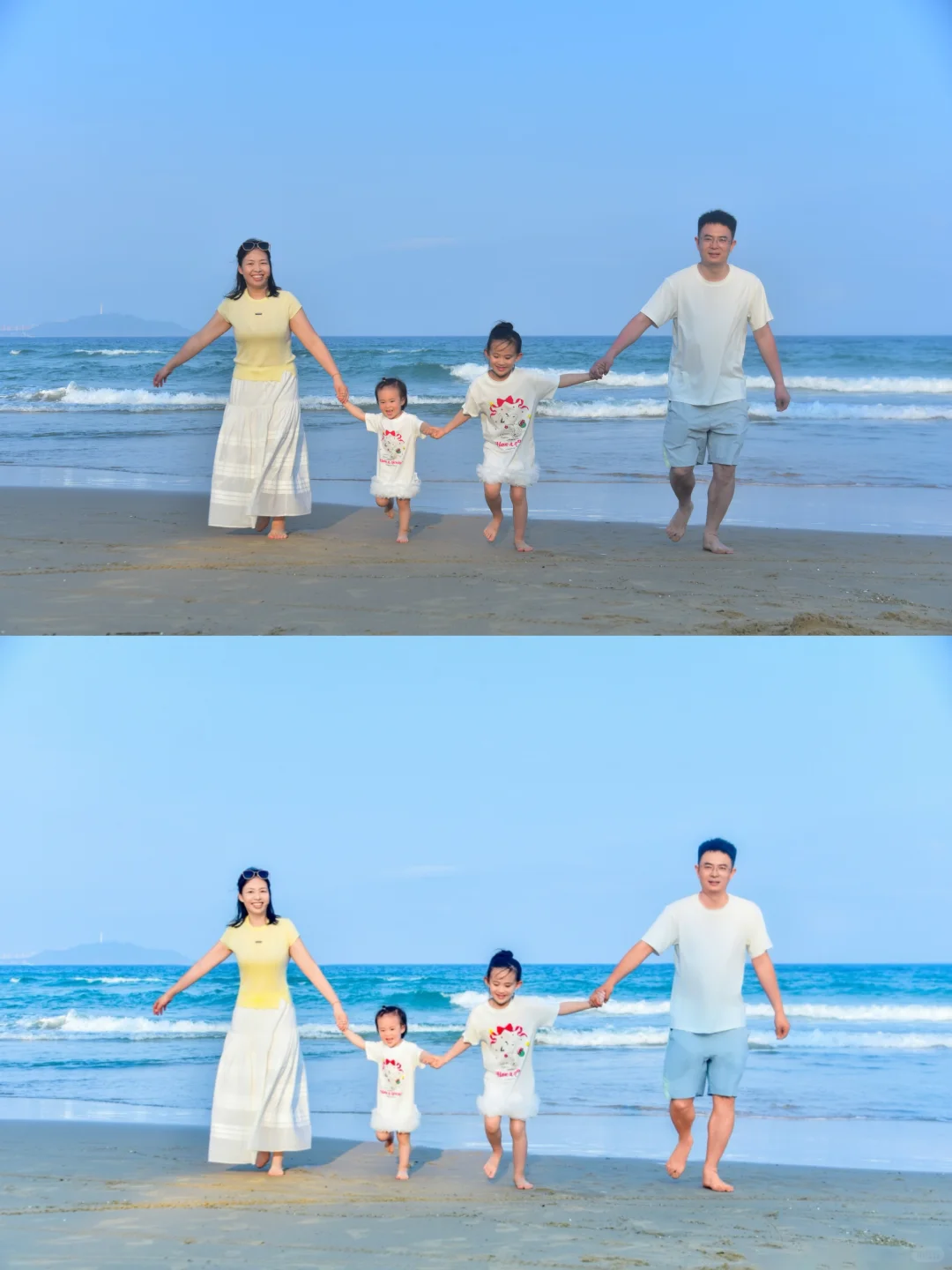 美到犯规的海边?️亲子照?氛围感拉满