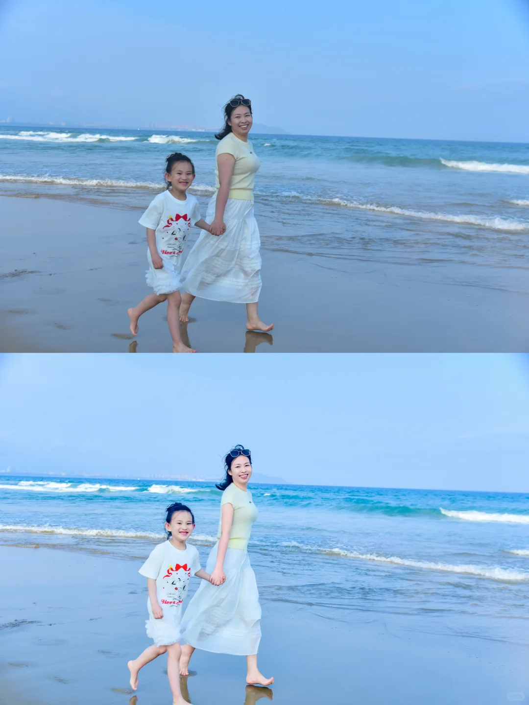 美到犯规的海边?️亲子照?氛围感拉满
