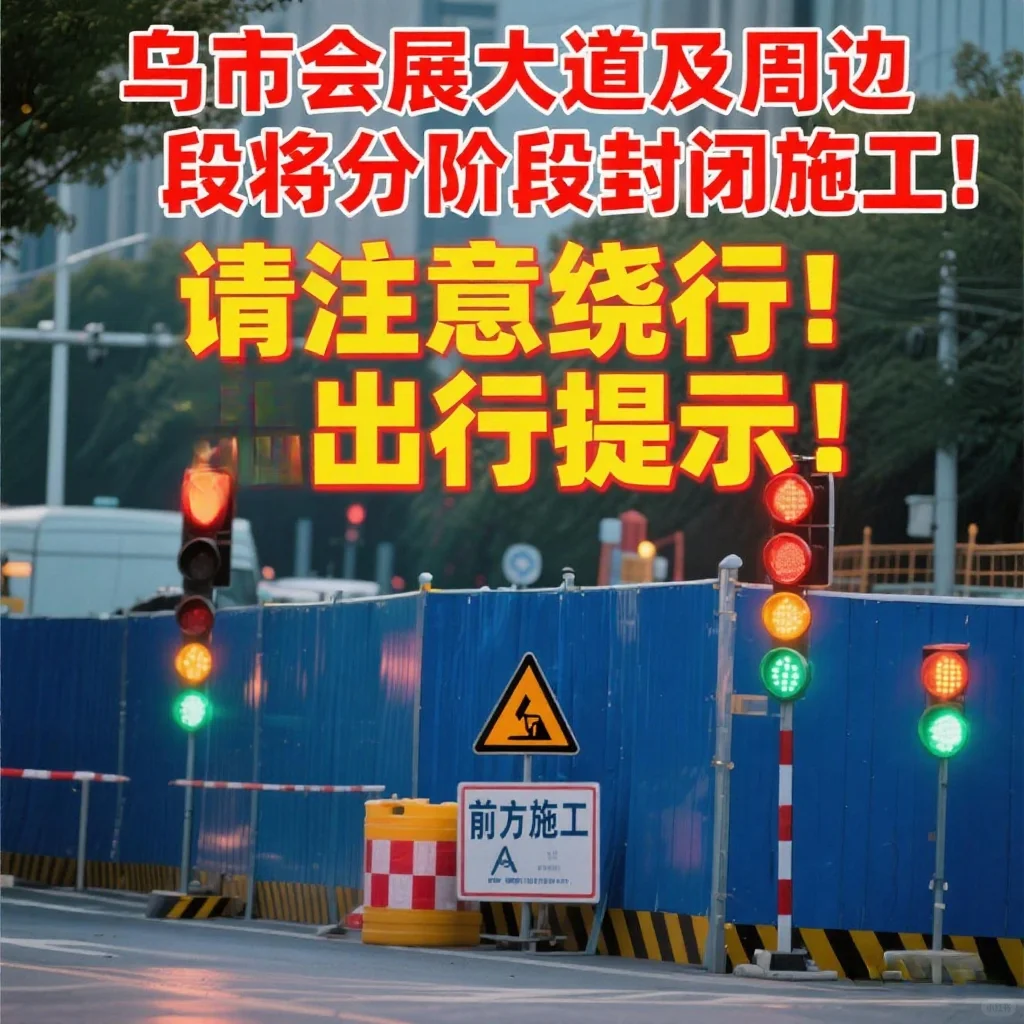 乌市会展大道及周边路段将分阶段封闭施工！
