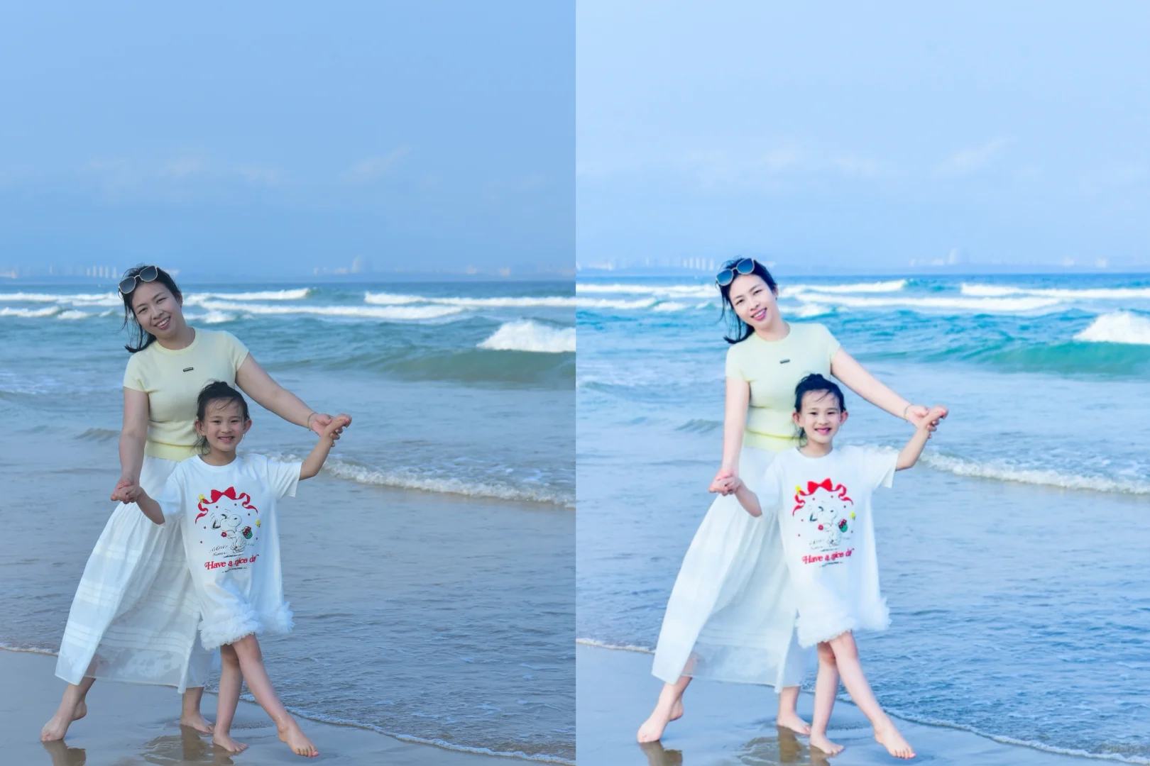 美到犯规的海边?️亲子照?氛围感拉满