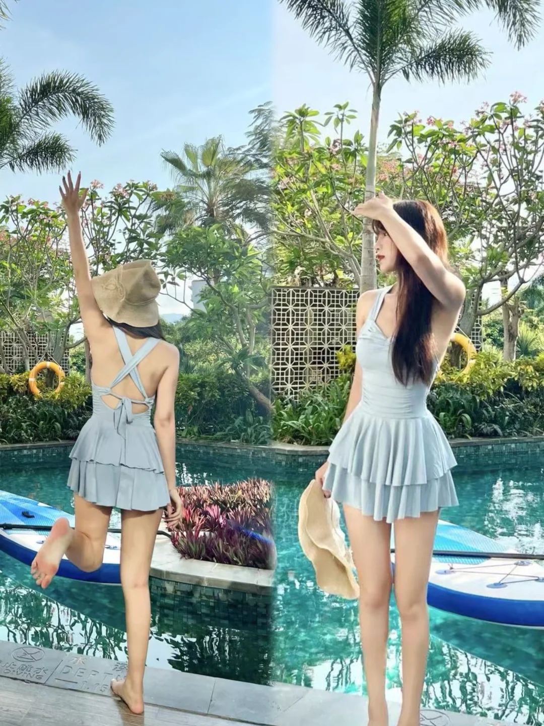 夏日露背心机泳装?高颜值度假～乖巧显白