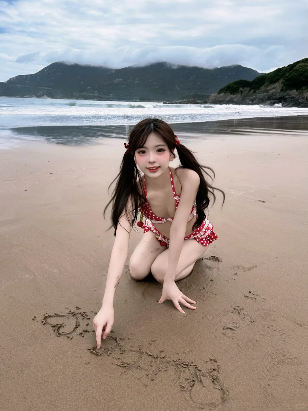 本女子一去海边就这样萌…