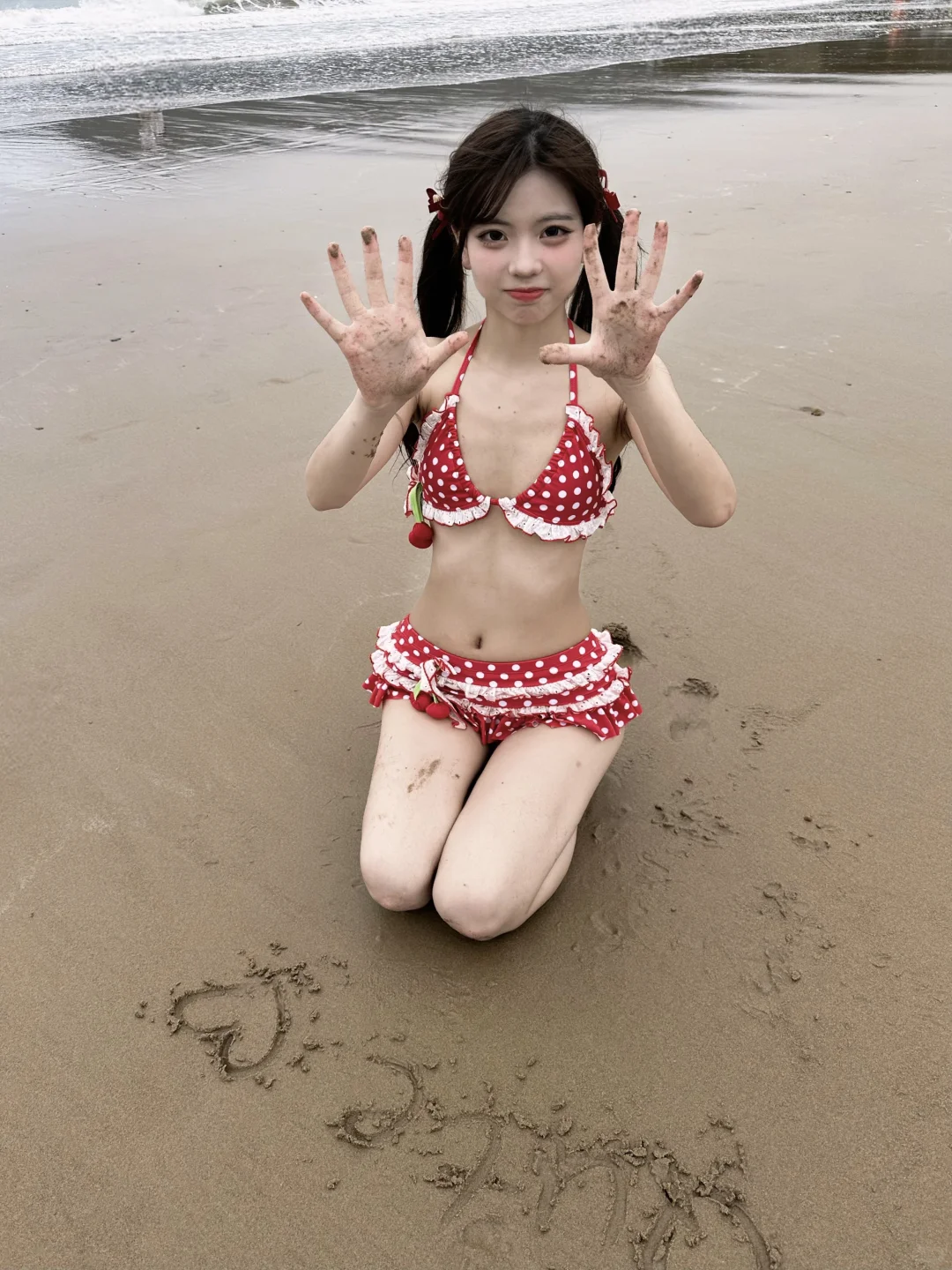 本女子一去海边就这样萌…