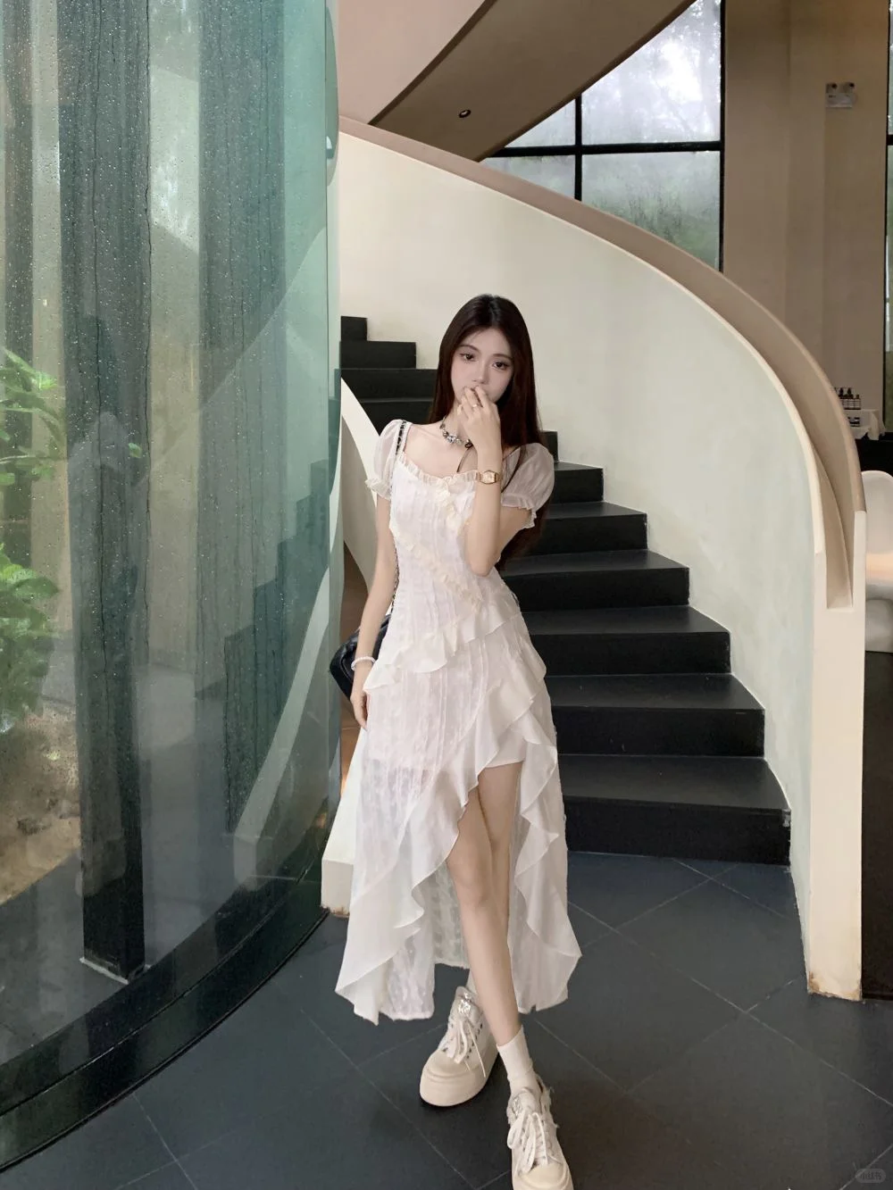 不规则剪裁+泡泡袖=行走的仙女!?